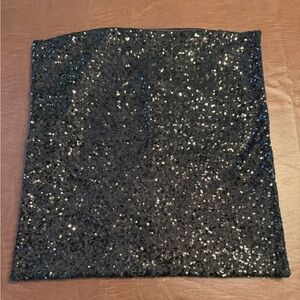 Set of 2 Sequin Black Pillow Covers